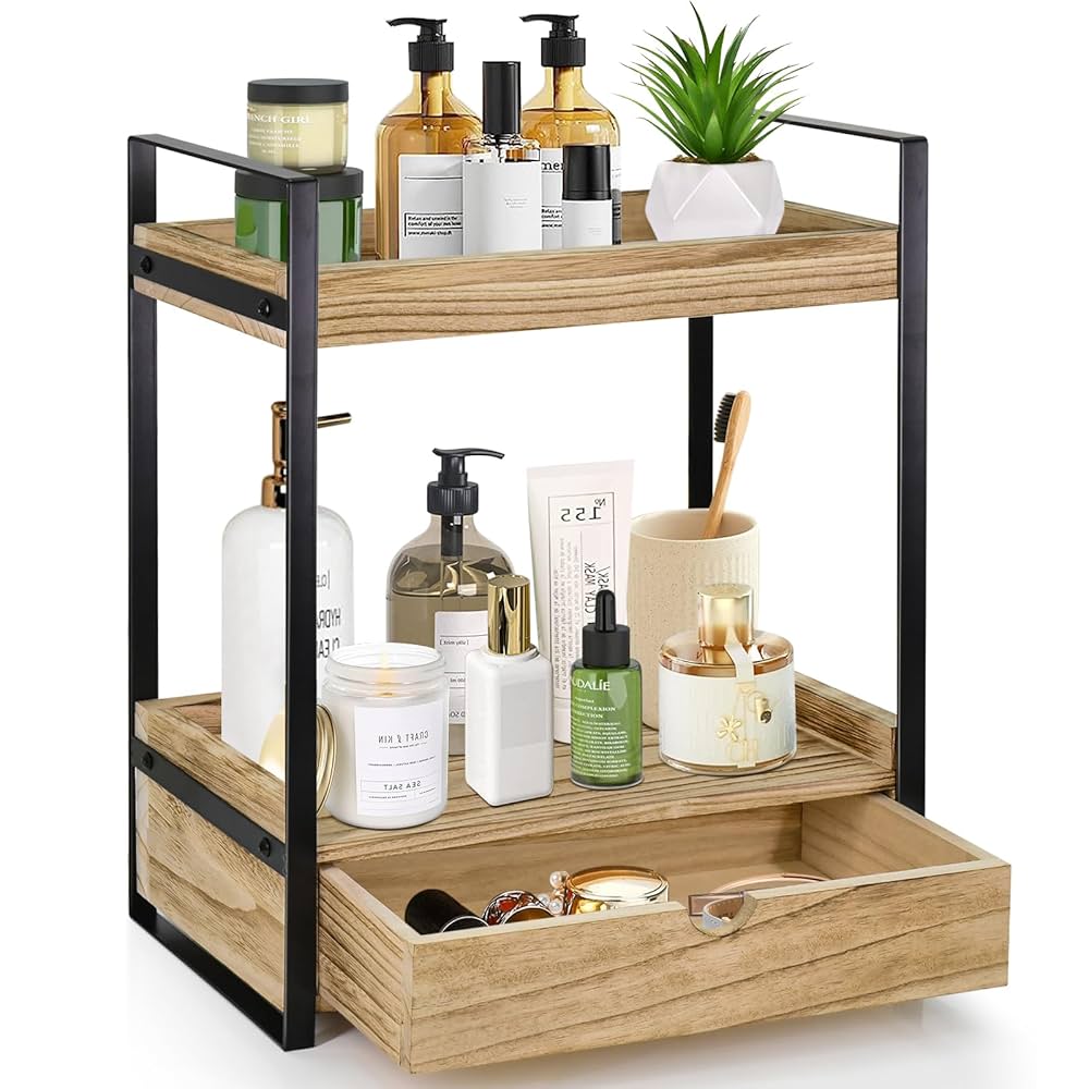 小物 BATHROOM COUNTERTOP ORGANIZER human made Countertop Organizer - Steel + Wood - Yamazaki Home